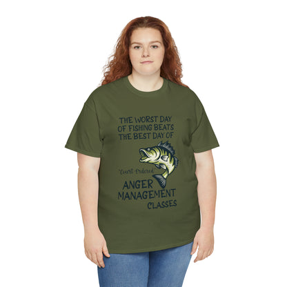 The Worst Day of Fishing Beats the Best Day of Anger Management Classes Short Sleeve Tee