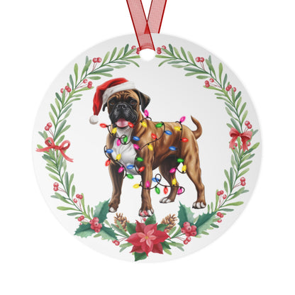 Boxer Dog in Lights Ornament
