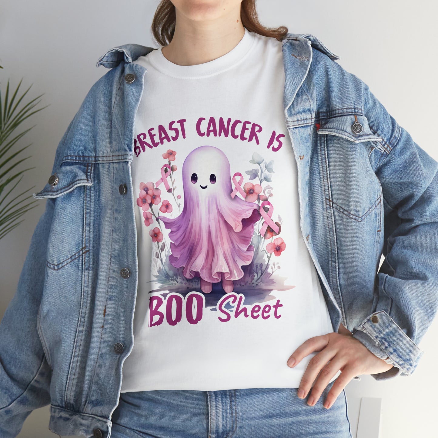 Breast Cancer Is Boo Sheet Halloween Short Sleeve Tee