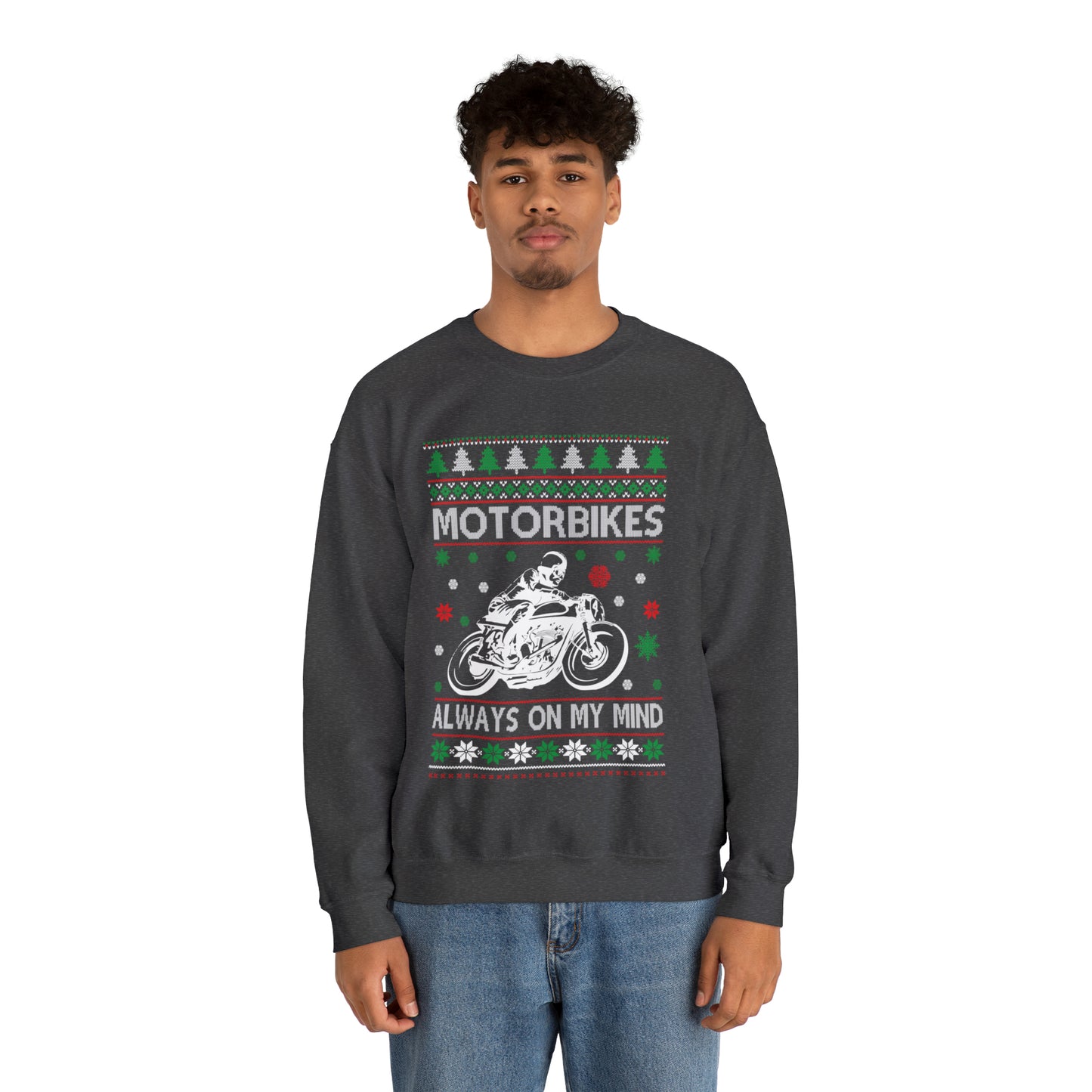 Motorbikes Always on My Mind Christmas Ugly Sweater Sweatshirt