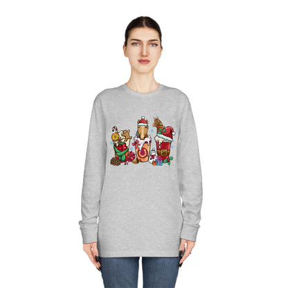 Horse Christmas Latte Long Sleeve Tee