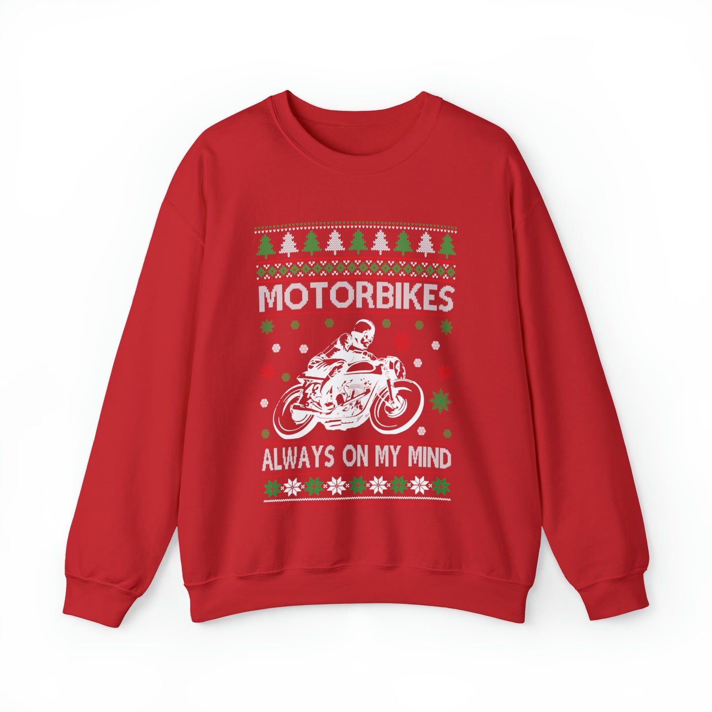 Motorbikes Always on My Mind Christmas Ugly Sweater Sweatshirt