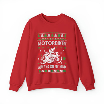 Motorbikes Always on My Mind Christmas Ugly Sweater Sweatshirt