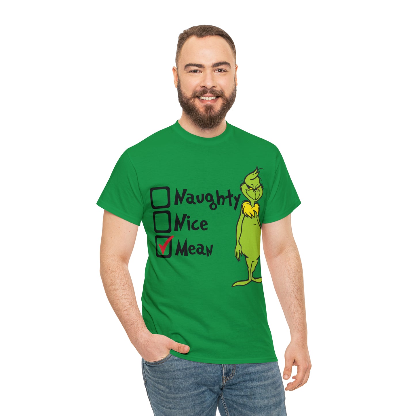 Naughty Nice Mean Grinch Christmas Short Sleeve Tee