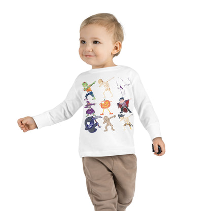 Dabbing Monsters Halloween Toddler Long Sleeve Tee