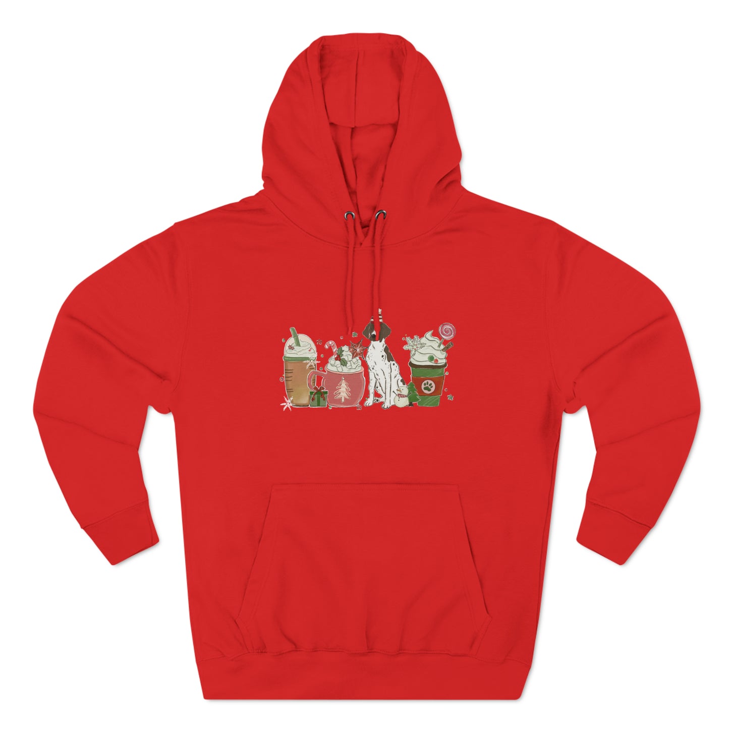 Pointer Dog Latte Christmas Pullover Hoodie