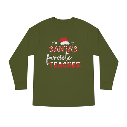 Santa's Favorite Teacher Christmas Long Sleeve Tee