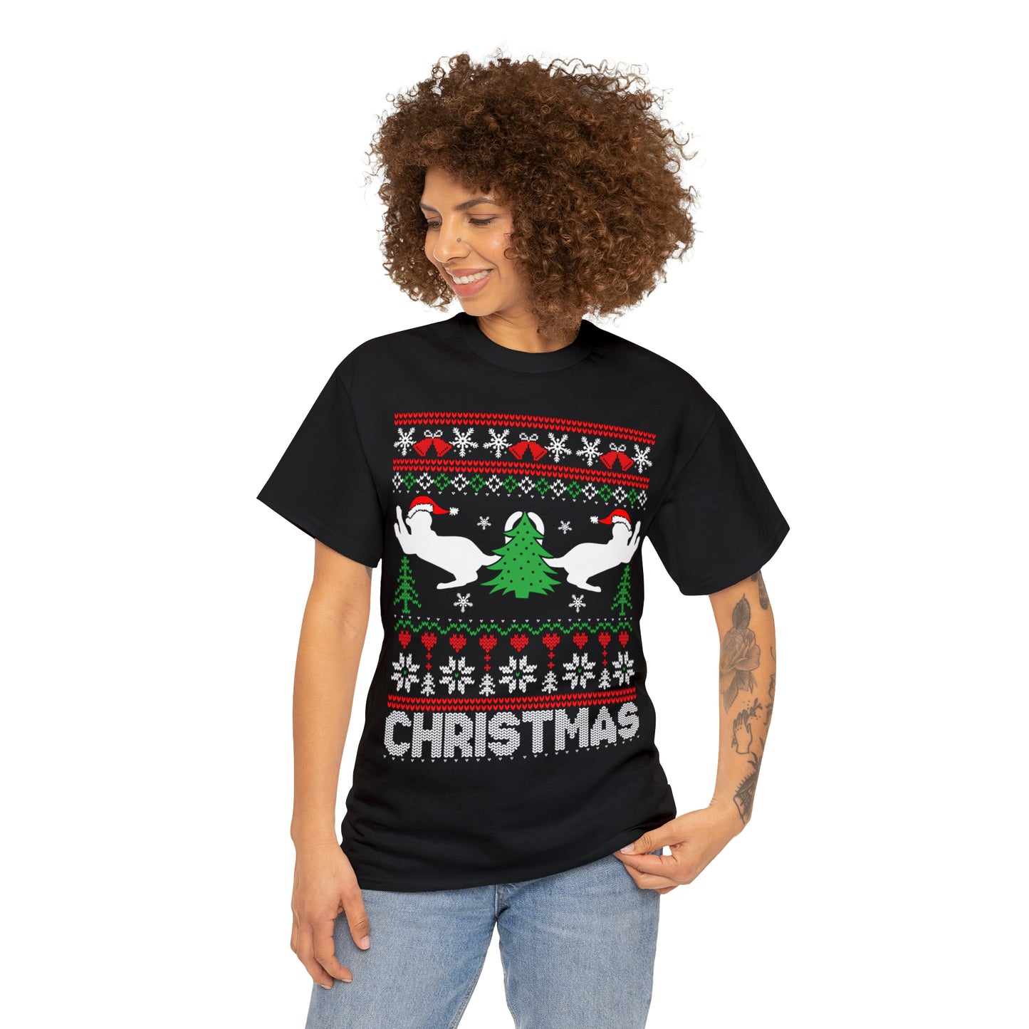 Christmas Cats Ugly Sweater Short Sleeve Tee