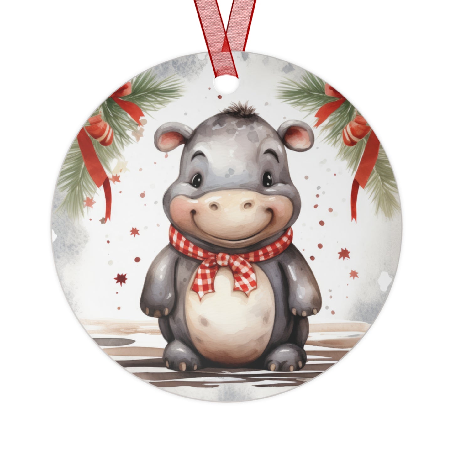 Hippopotamus with Scarf Ornament