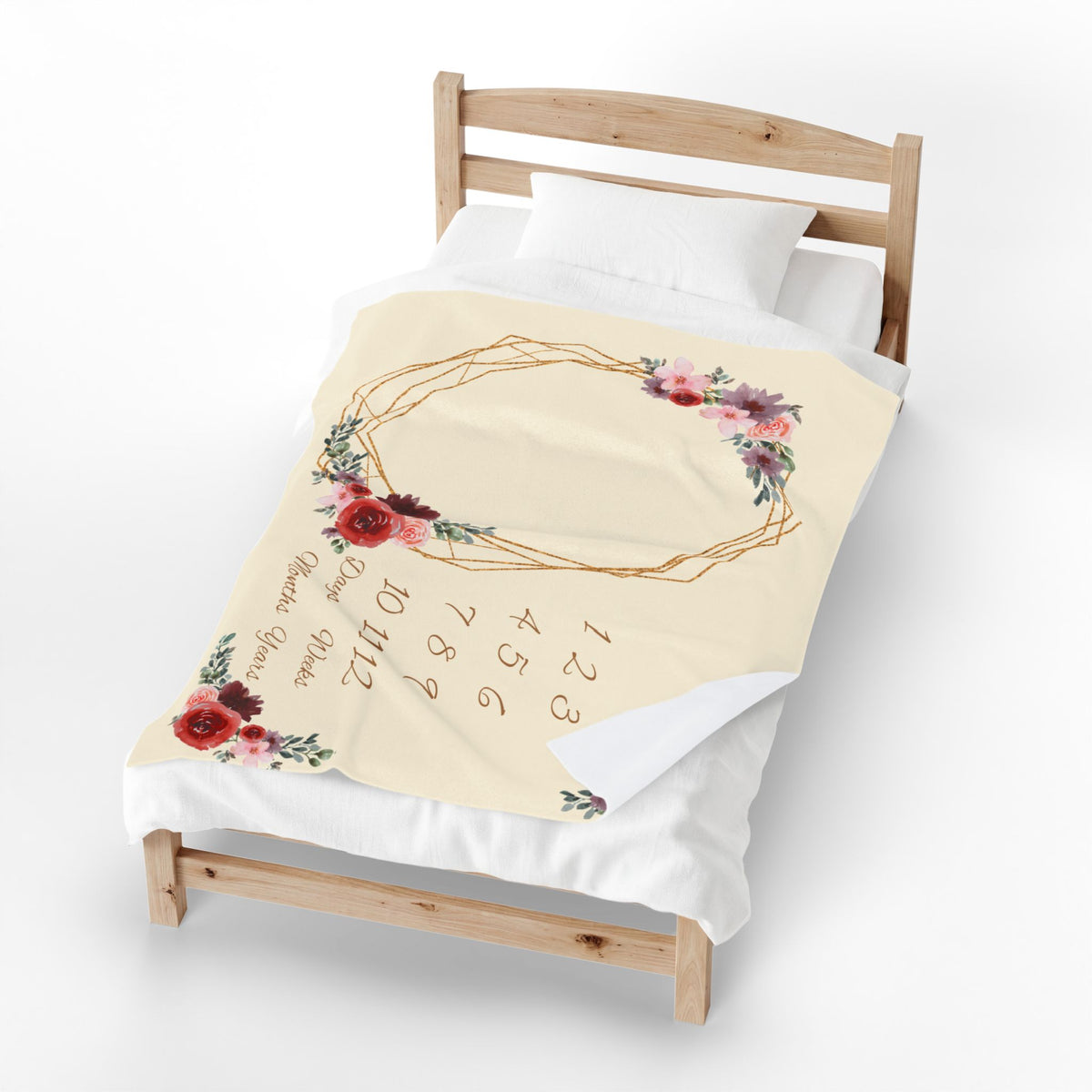 Roses Floral Milestone Blanket
