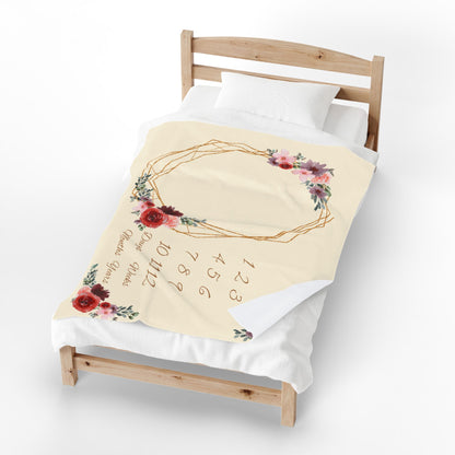 Roses Floral Milestone Blanket
