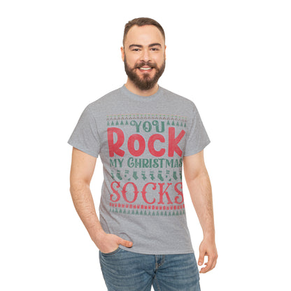 You Rock My Christmas Socks Christmas Ugly Sweater Short Sleeve Tee