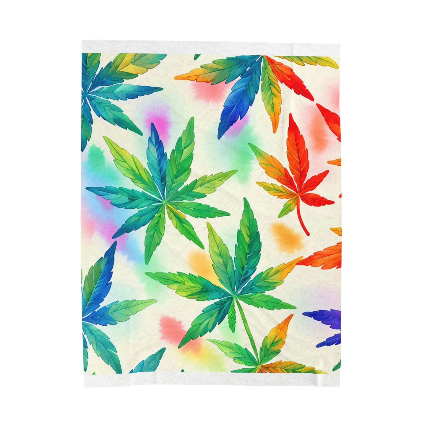 Rainbow Marijuana Leaf Blanket