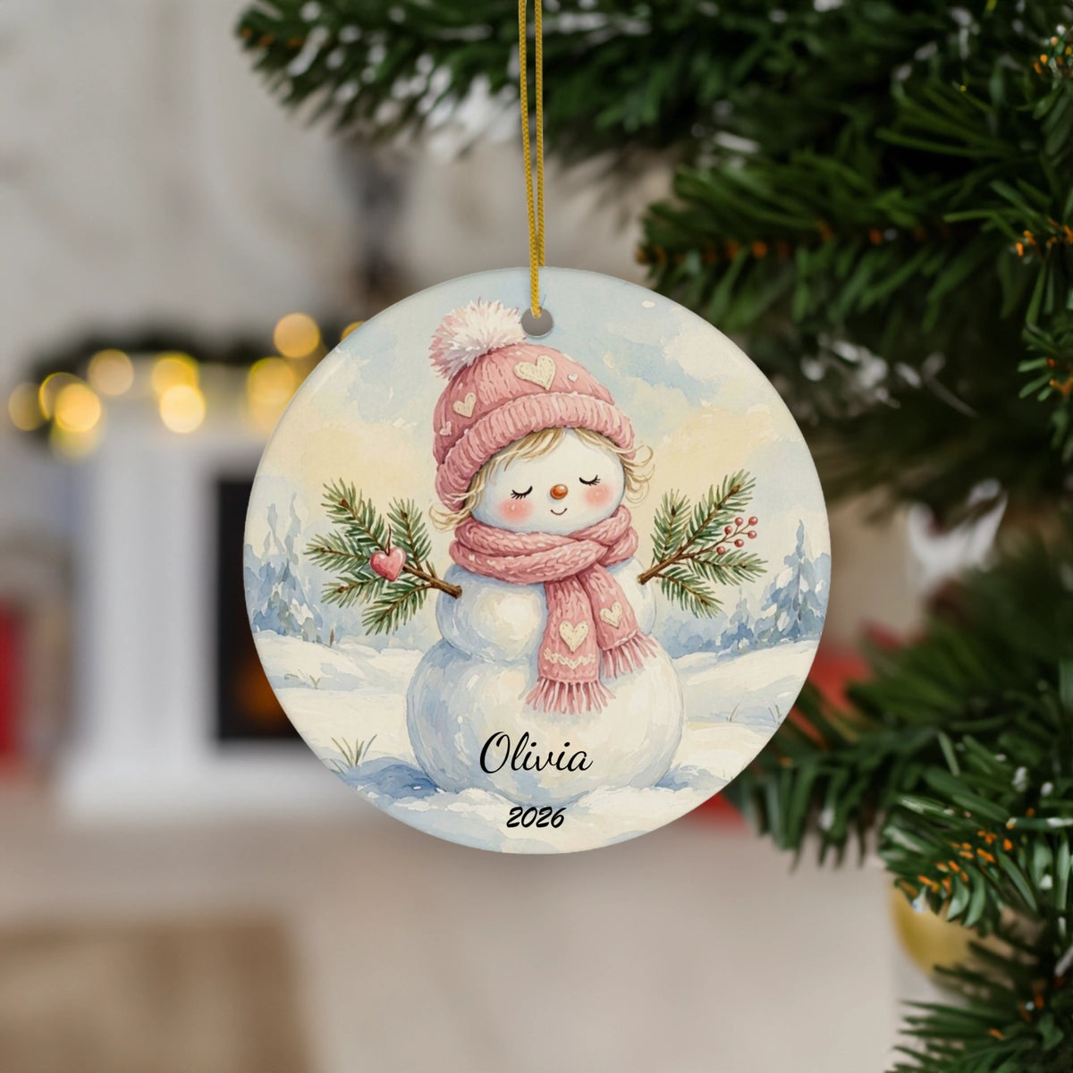 Personalized Snowman First Christmas Ornament