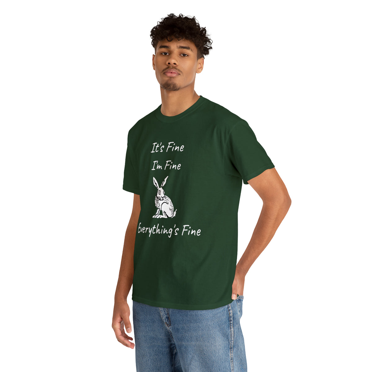 Its Fine Everythings Fine Rabbit Shirt Unisex Heavy Cotton Tee