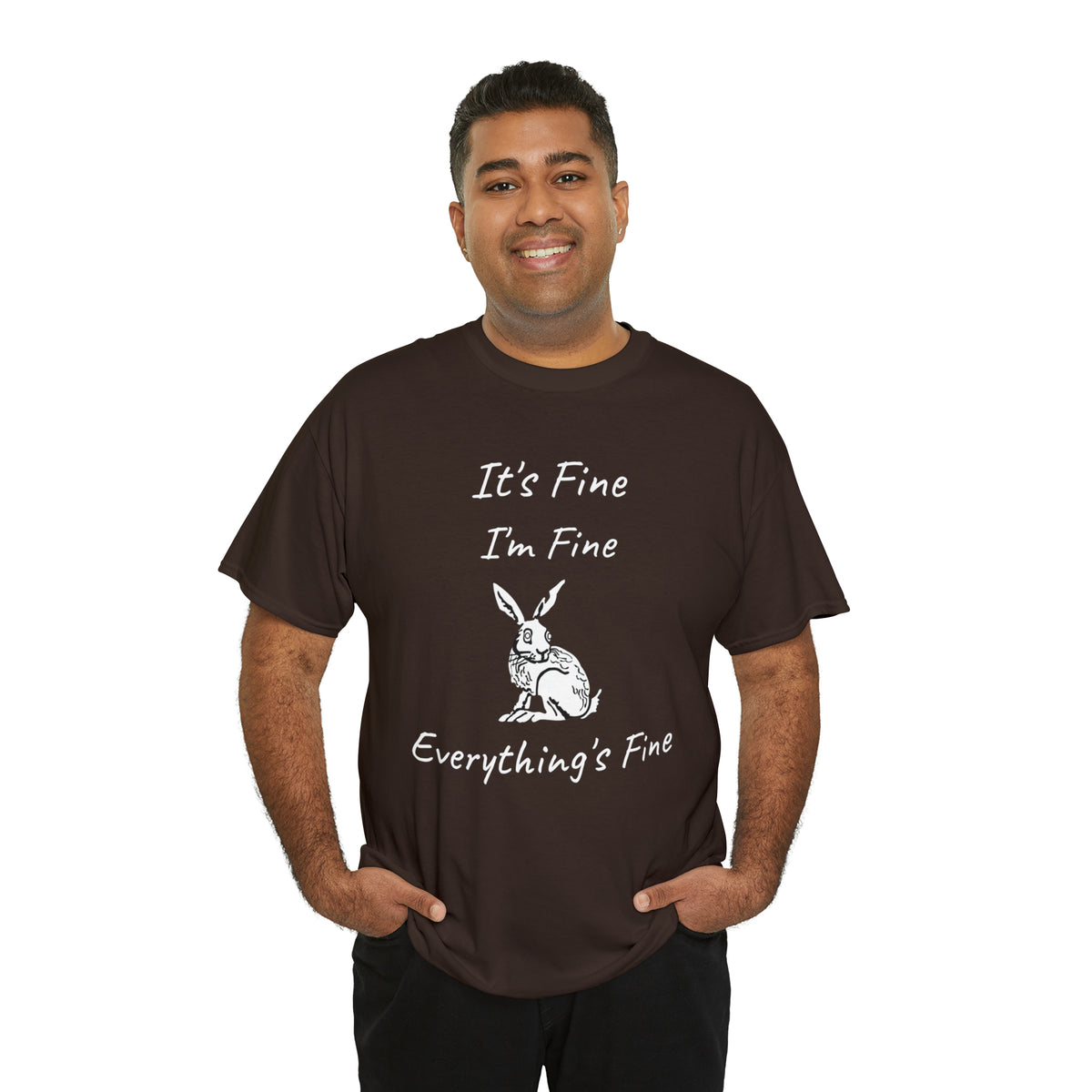Its Fine Everythings Fine Rabbit Shirt Unisex Heavy Cotton Tee