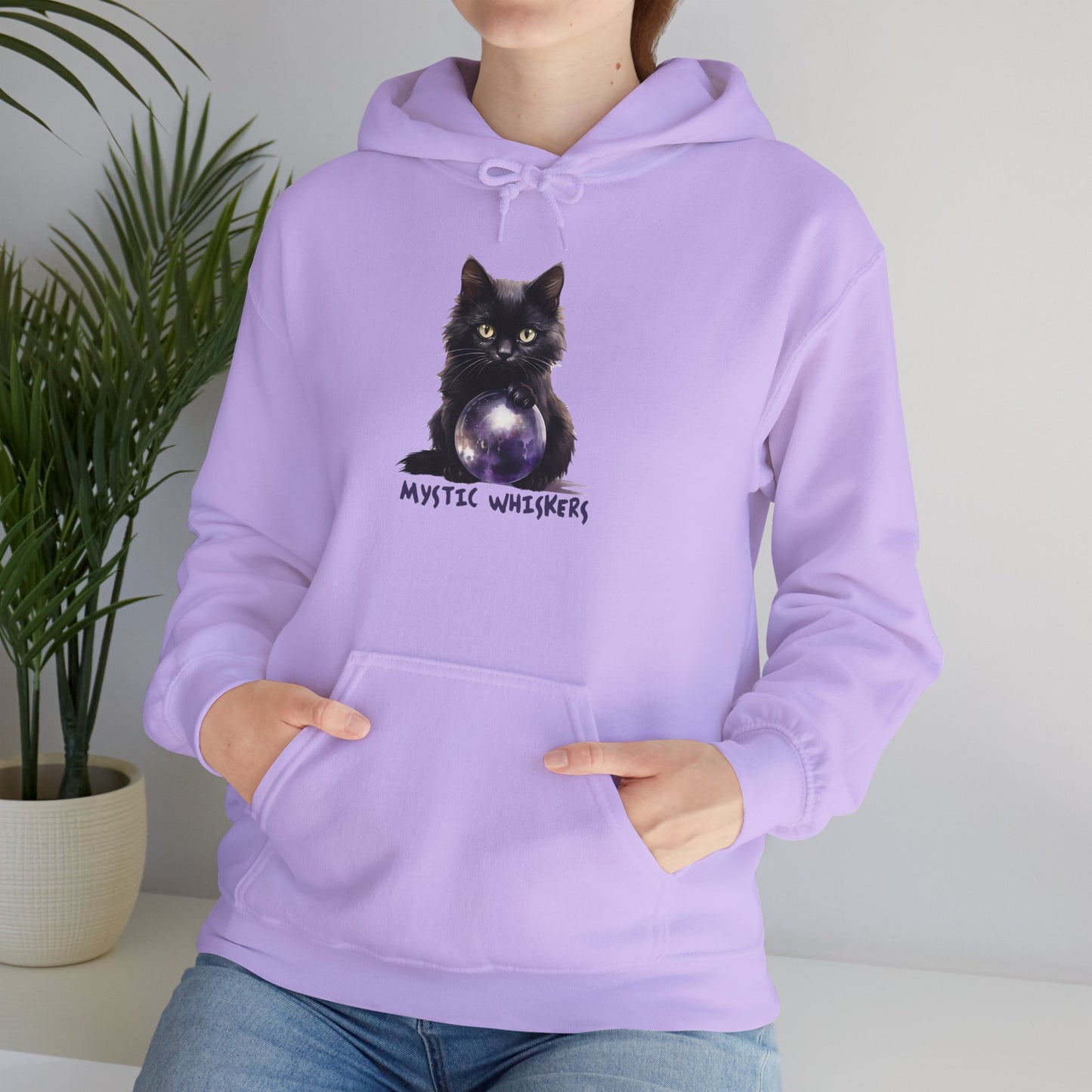 Mystic Whiskers Black Cat Halloween Long Sleeve Tee