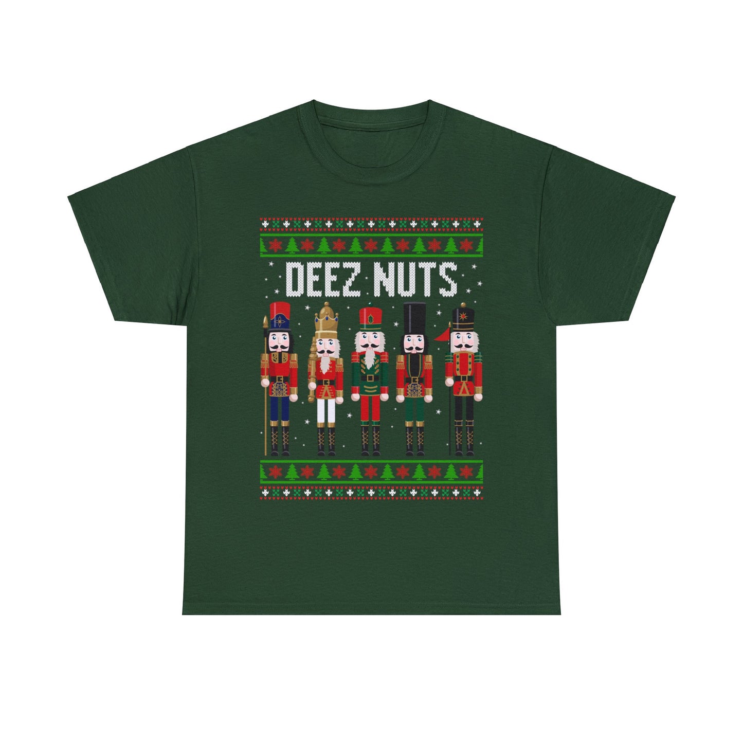 Deez Nuts Nutcracker Ugly Christmas Sweater Short Sleeve Tee