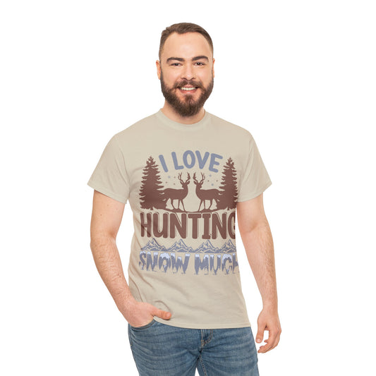 I Love Hunting Snow Much Christmas Ugly Sweater Short Sleeve Tee