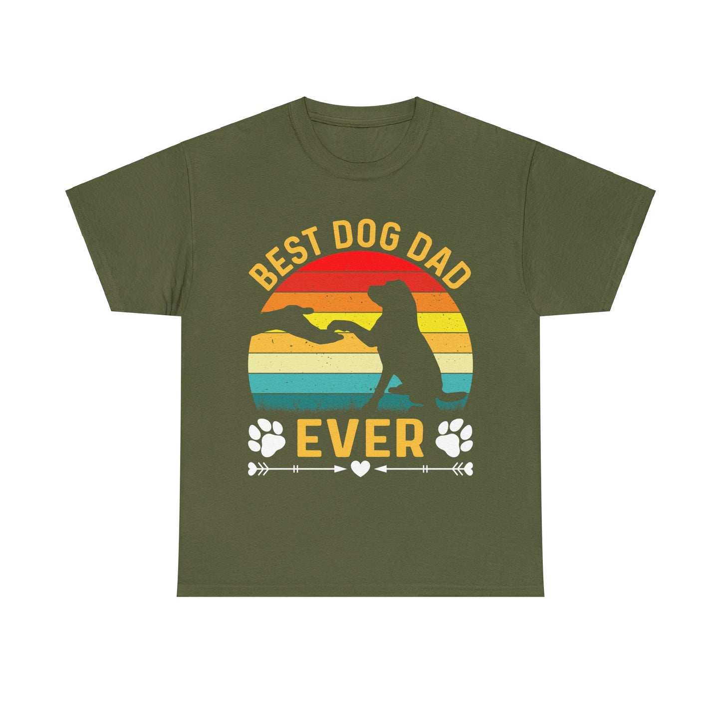 Retro Best Dog Dad Ever Short Sleeve Tee