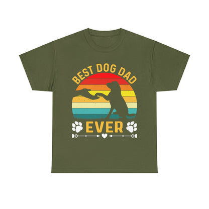 Retro Best Dog Dad Ever Short Sleeve Tee