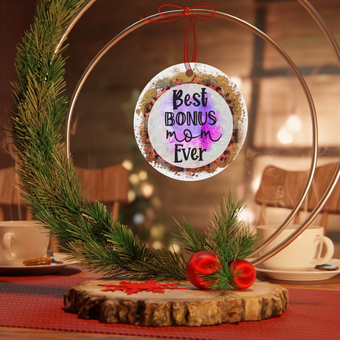 Best Bonus Mom Purple Ornament