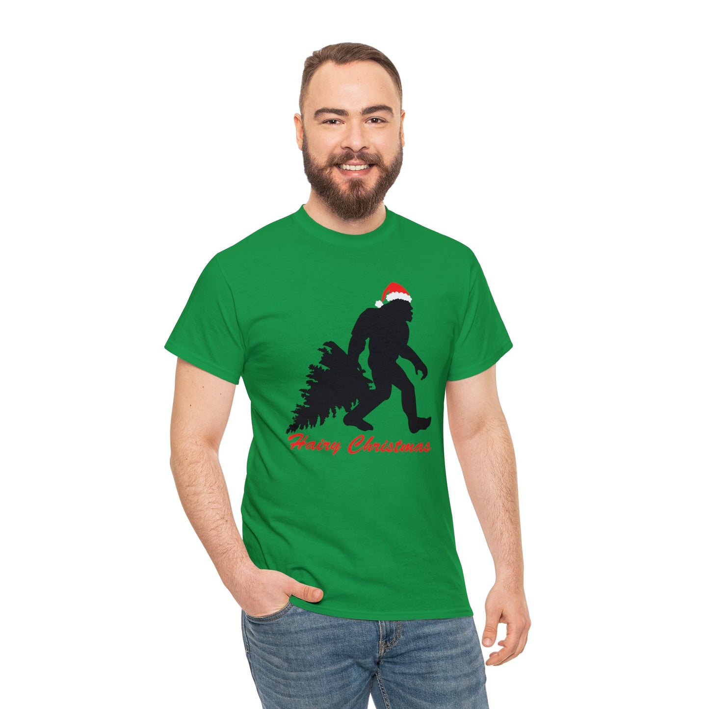 Sasquatch Big Foot Hairy Christmas Short Sleeve Tee