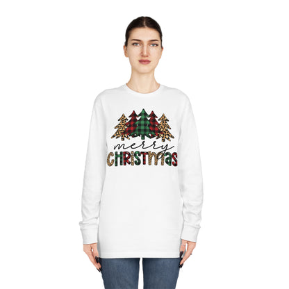 Merry Christmas Plaid Trees Long Sleeve T-shirt