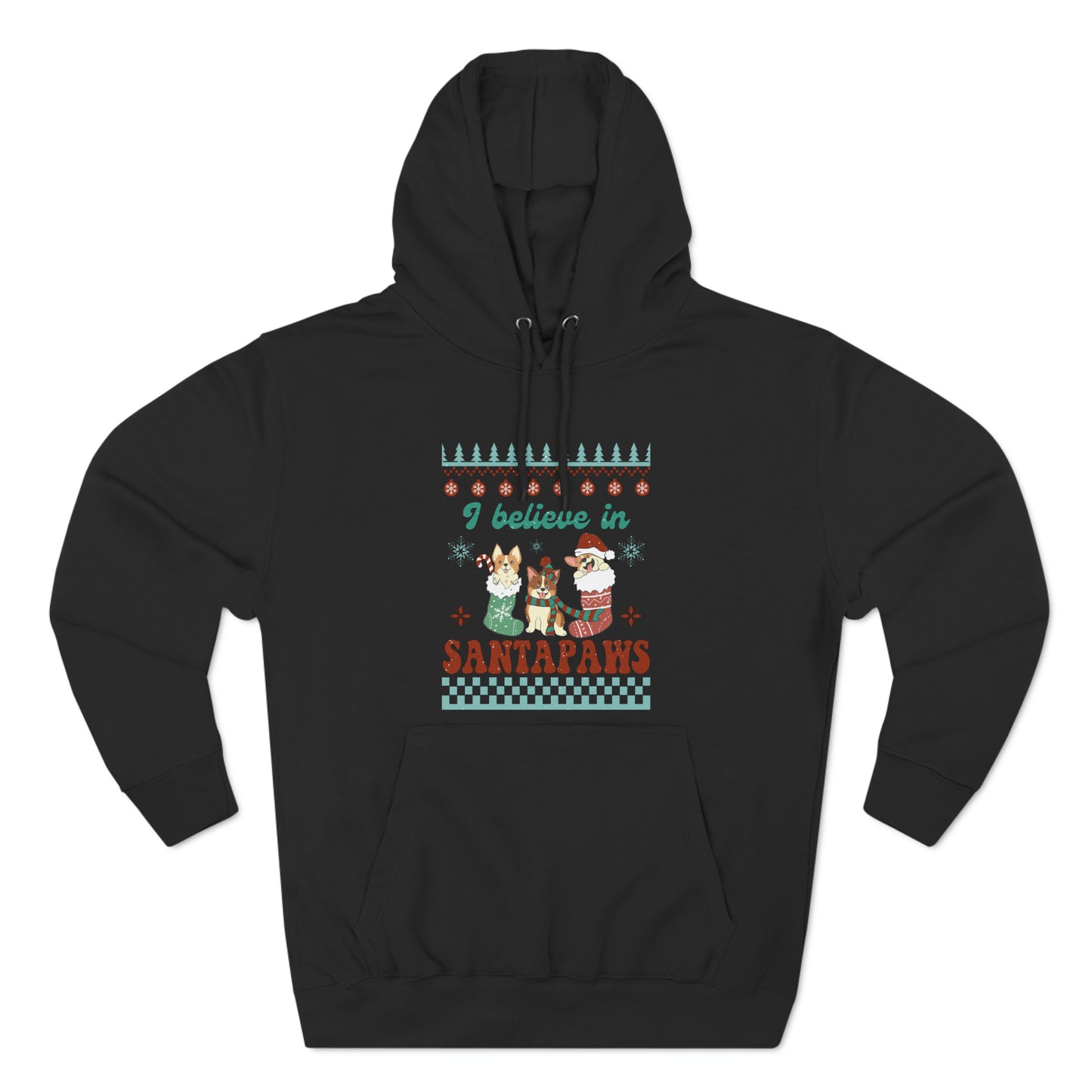 I Believe in Santa Paws Dog Ugly Christmas Sweater Pullover Hoodie