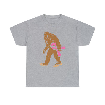 Squatch Bigfoot Breast Cancer Halloween Short Sleeve Tee