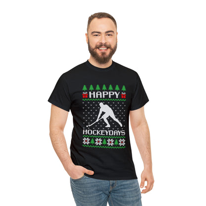 Happy Hockeydays Christmas Ugly Sweater Short Sleeve Tee