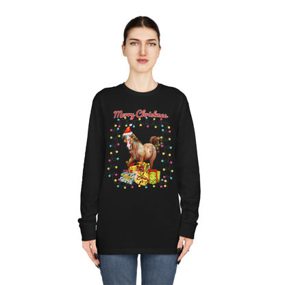 Merry Christmas Horse Christmas Long Sleeve Tee