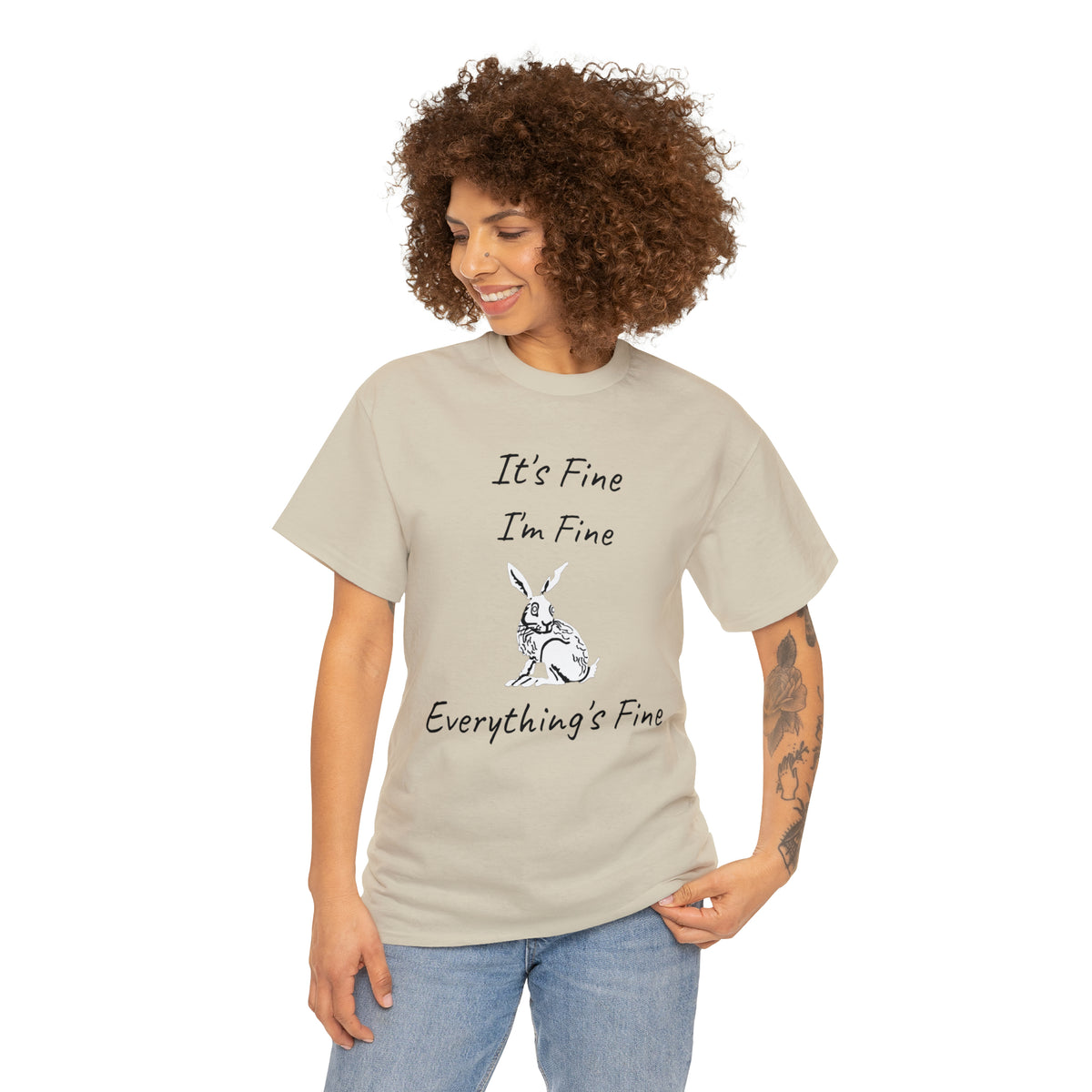 Its Fine Everythings Fine Rabbit Shirt Unisex Heavy Cotton Tee