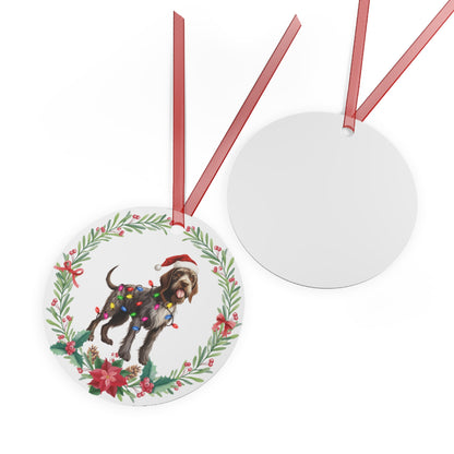 German Wire-haired Pointer Dog in Lights Ornament