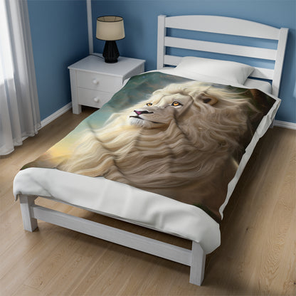 White Lion Head Blanket