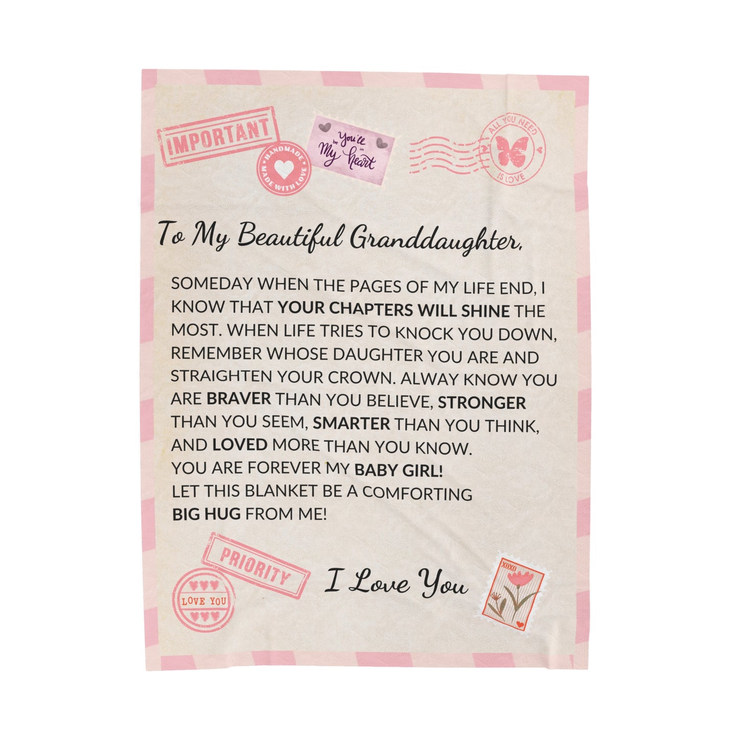 To My Beautiful Granddaughter Someday When The Pages Of My Life Blanket