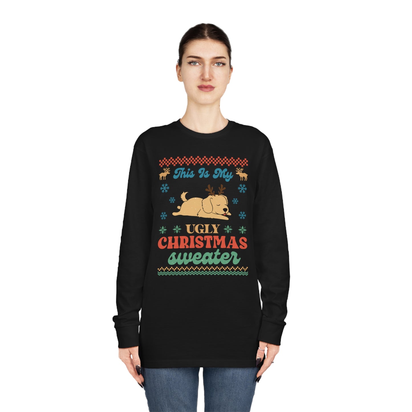 Golden Retriever This is My Ugly Christmas Sweater Long Sleeve Tee