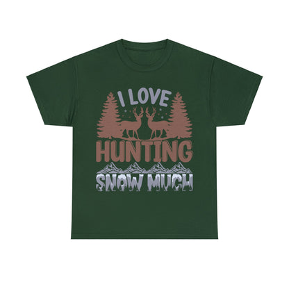 I Love Hunting Snow Much Christmas Ugly Sweater Short Sleeve Tee