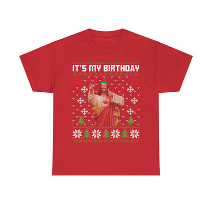 Jesus It's My Birthday Christmas Ugly Sweater Short Sleeve Tee