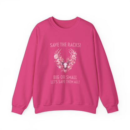 Save The Racks Big or Small Deer Breast Cancer Sweatshirt