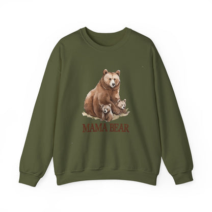 Mama Bear Grizzy Bear with Cubs Pocket Sweatshirt