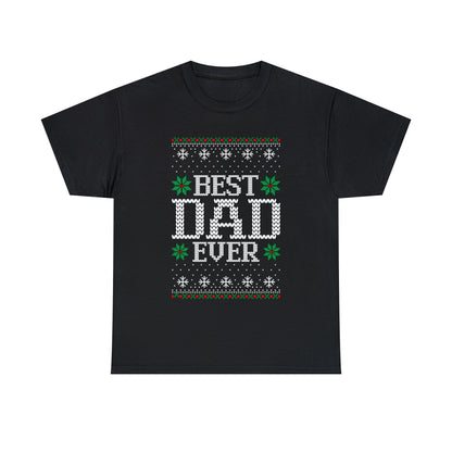 Best Dad Ever Christmas Ugly Sweater Short Sleeve Tee