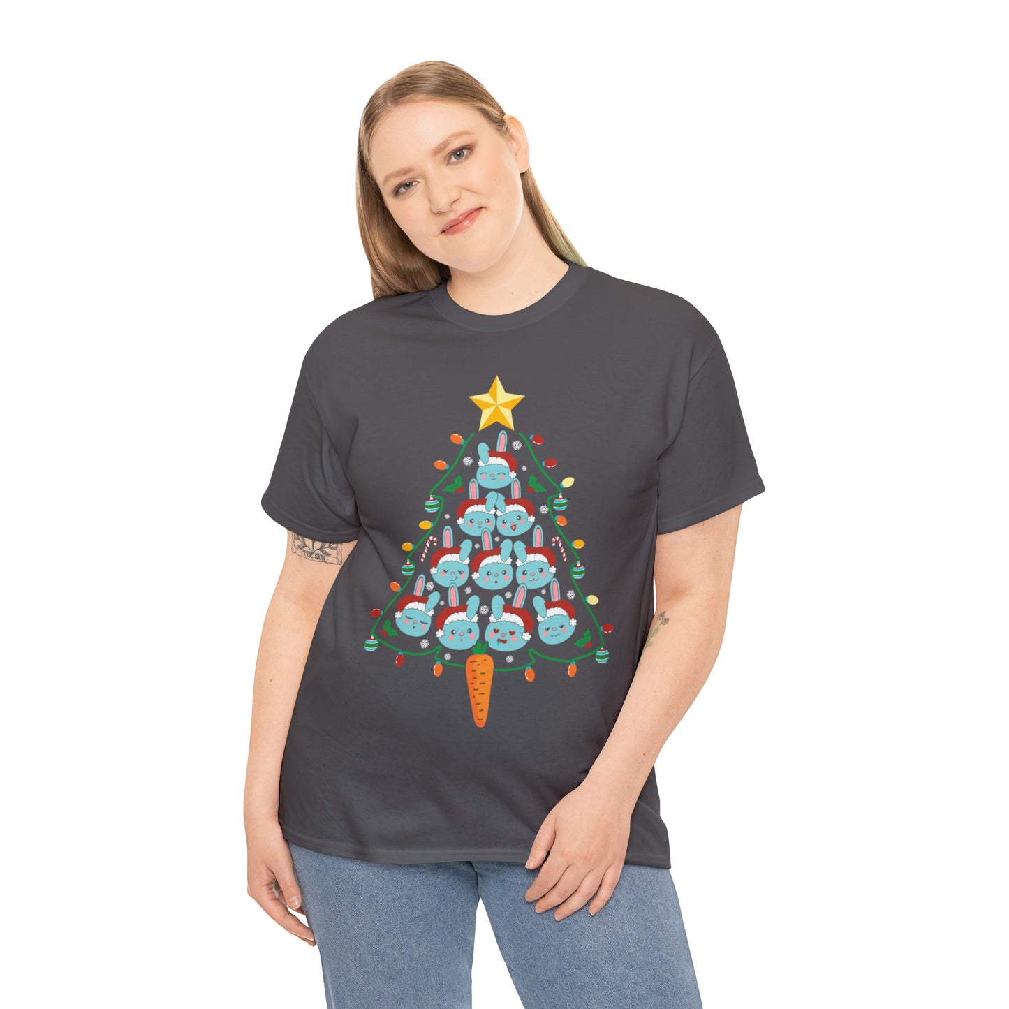 Rabbit Christmas Tree Christmas Short Sleeve Tee