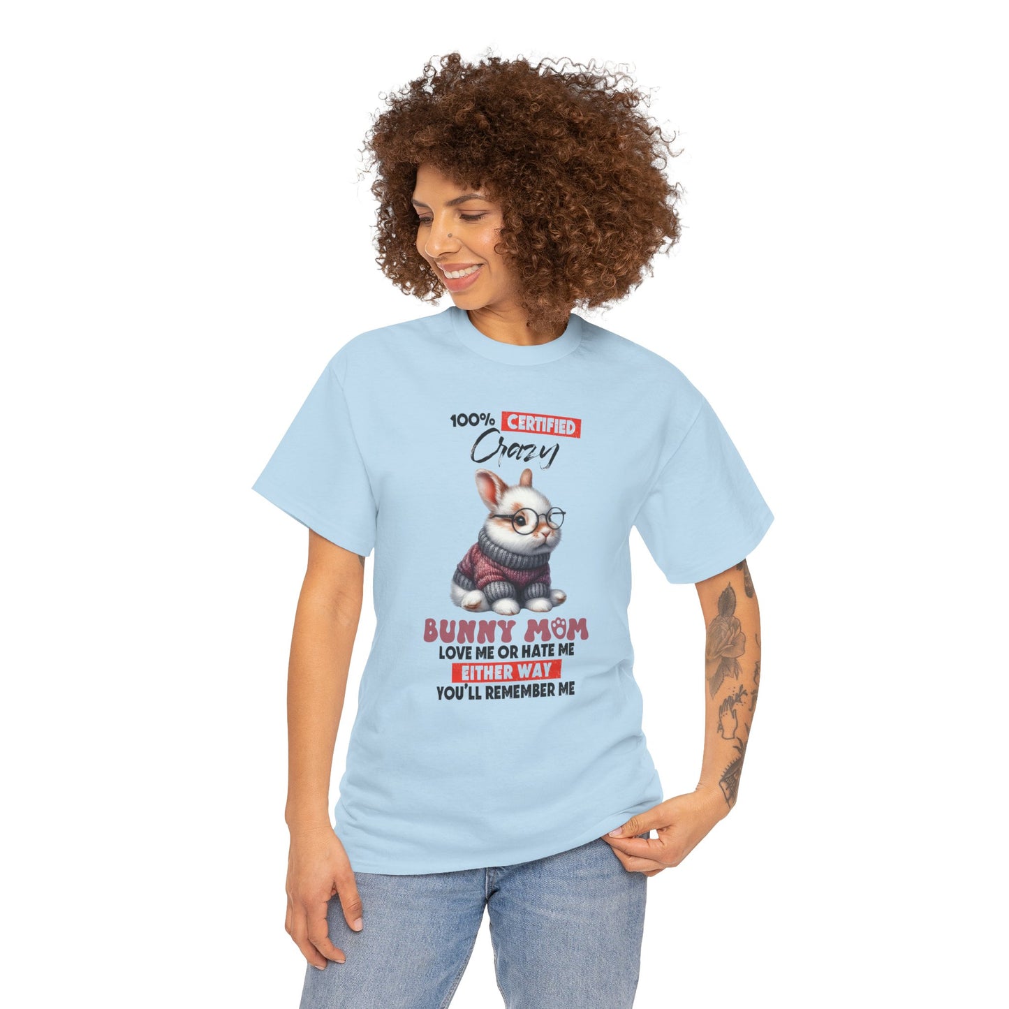 100% Certified Crazy Bunny Mom Short Sleeve Tshirt