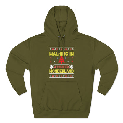 Walking in a Winter Wonderland Christmas Ugly Sweater Pullover Hoodie