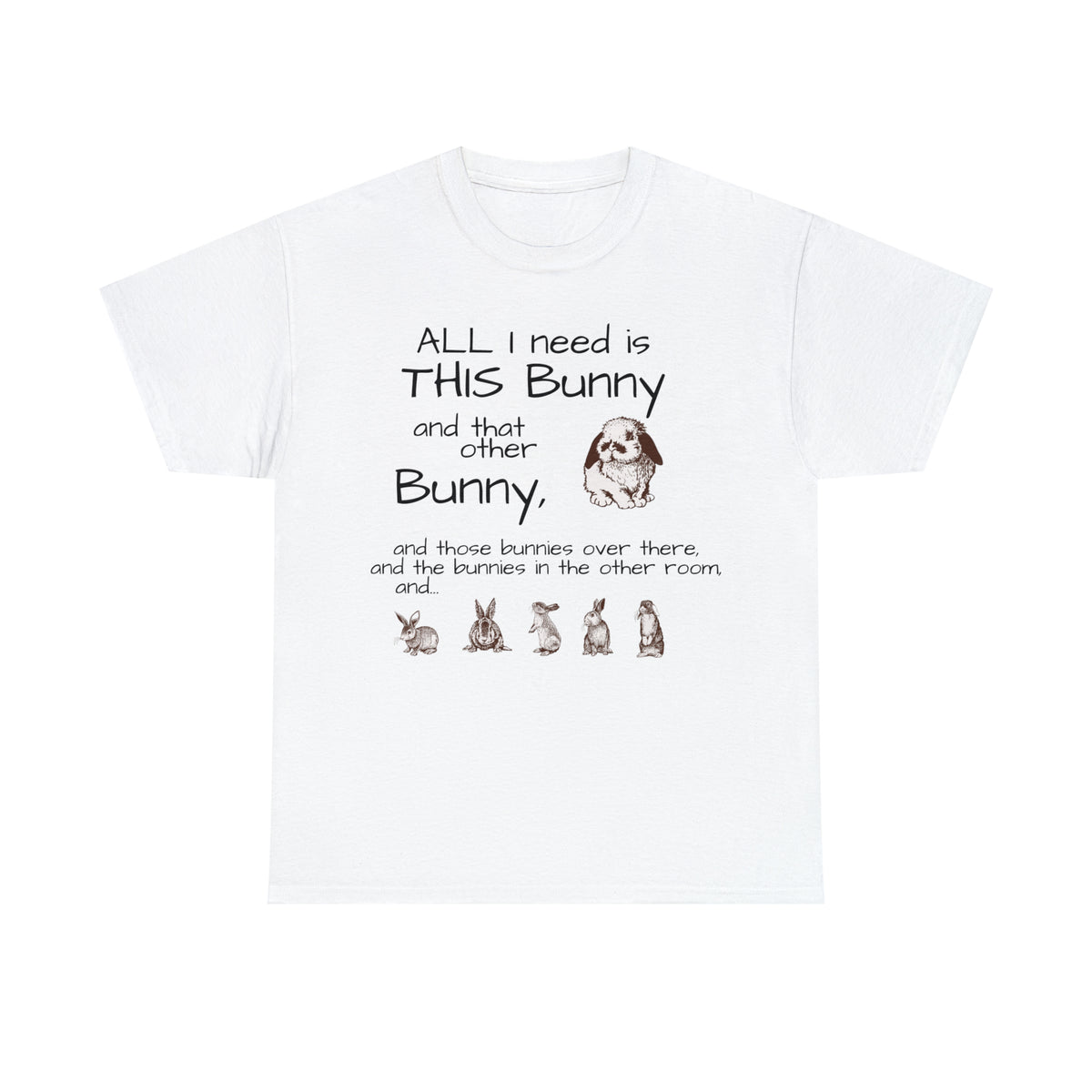 All The Bunnies Rabbit lover Unisex Heavy Cotton Tee