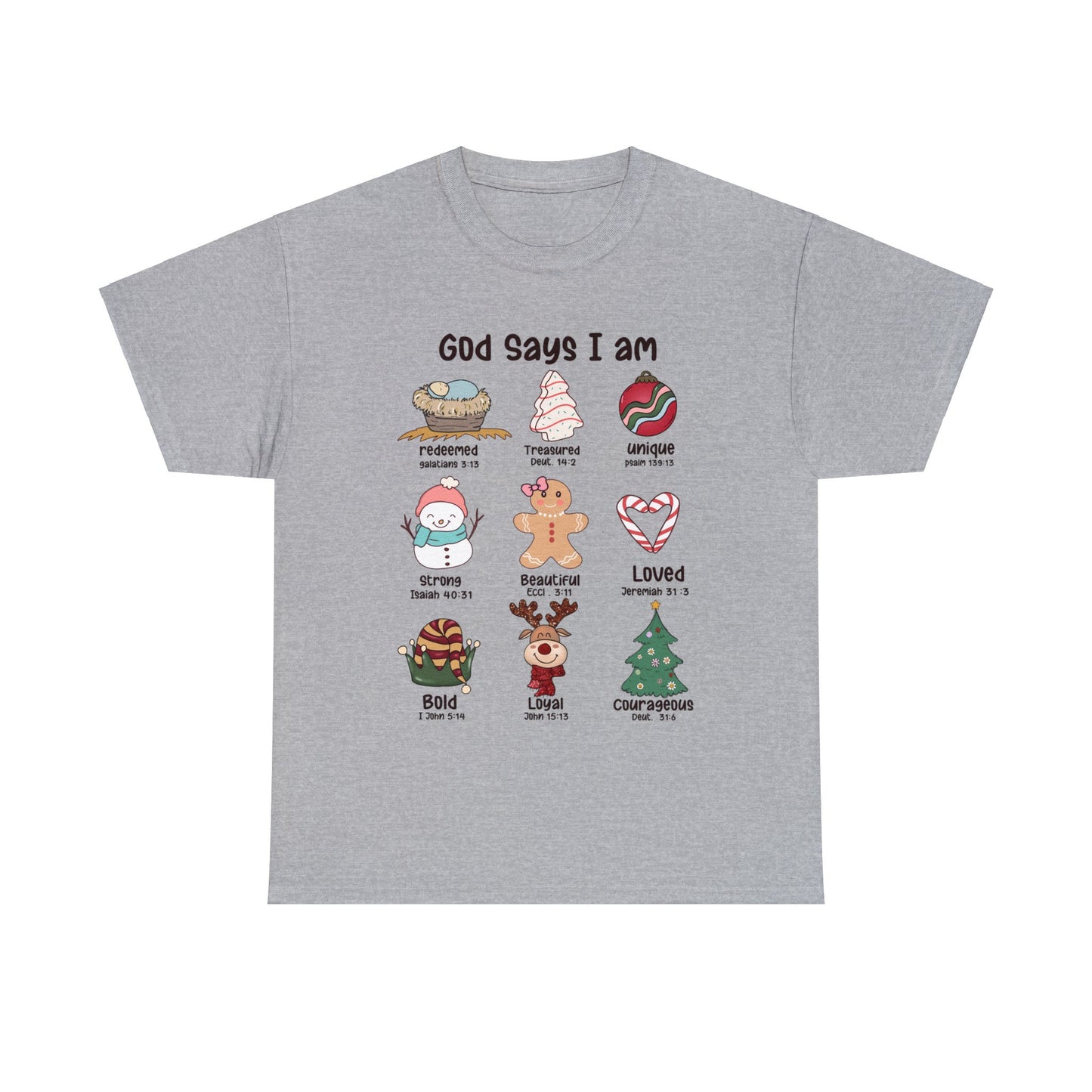 God Says I Am Christmas Short Sleeve Tee