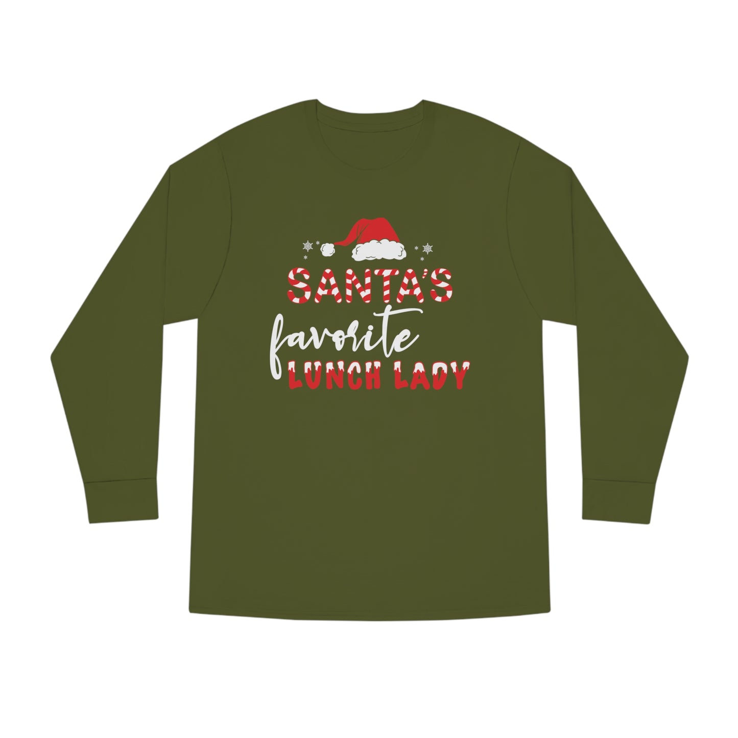 Santa's Favorite Lunch Lady Christmas Long Sleeve Tee