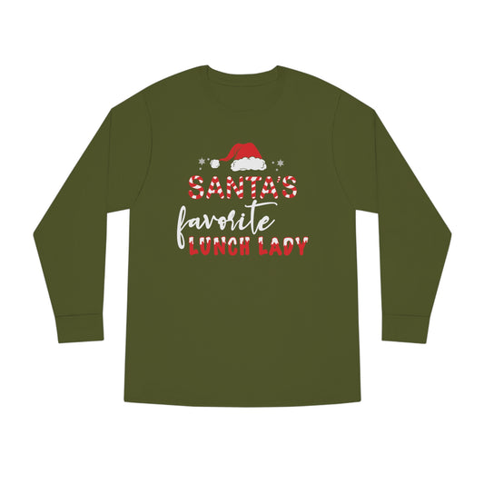 Santa's Favorite Lunch Lady Christmas Long Sleeve Tee