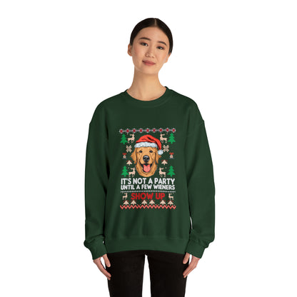 It's Not a Party Until a Few Wieners Show Up Ugly Christmas Sweater Sweatshirt